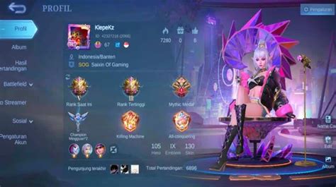 Galeri foto akun mobile legend perhatikan kuota utama topik top up Platform Sewa Game di halaman depan aplikasi